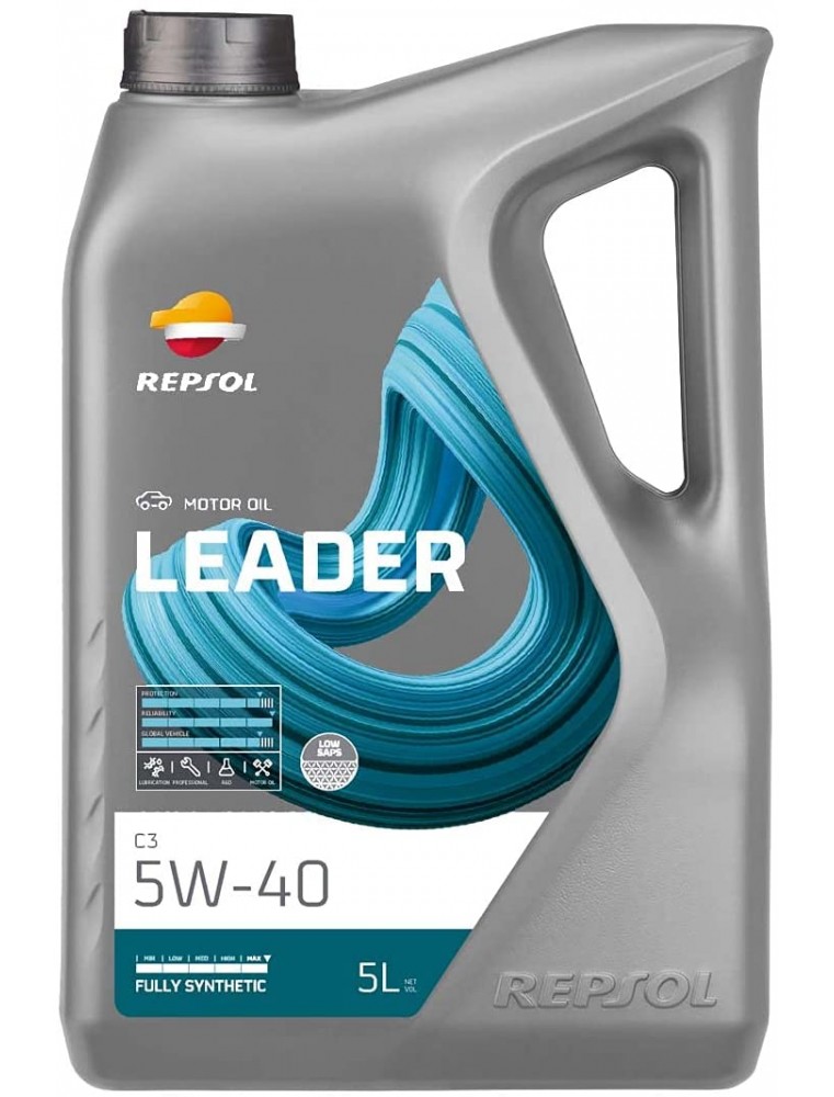 Repsol lubricante sintético para coche LEADER C3 5W-40 5L - Turbo